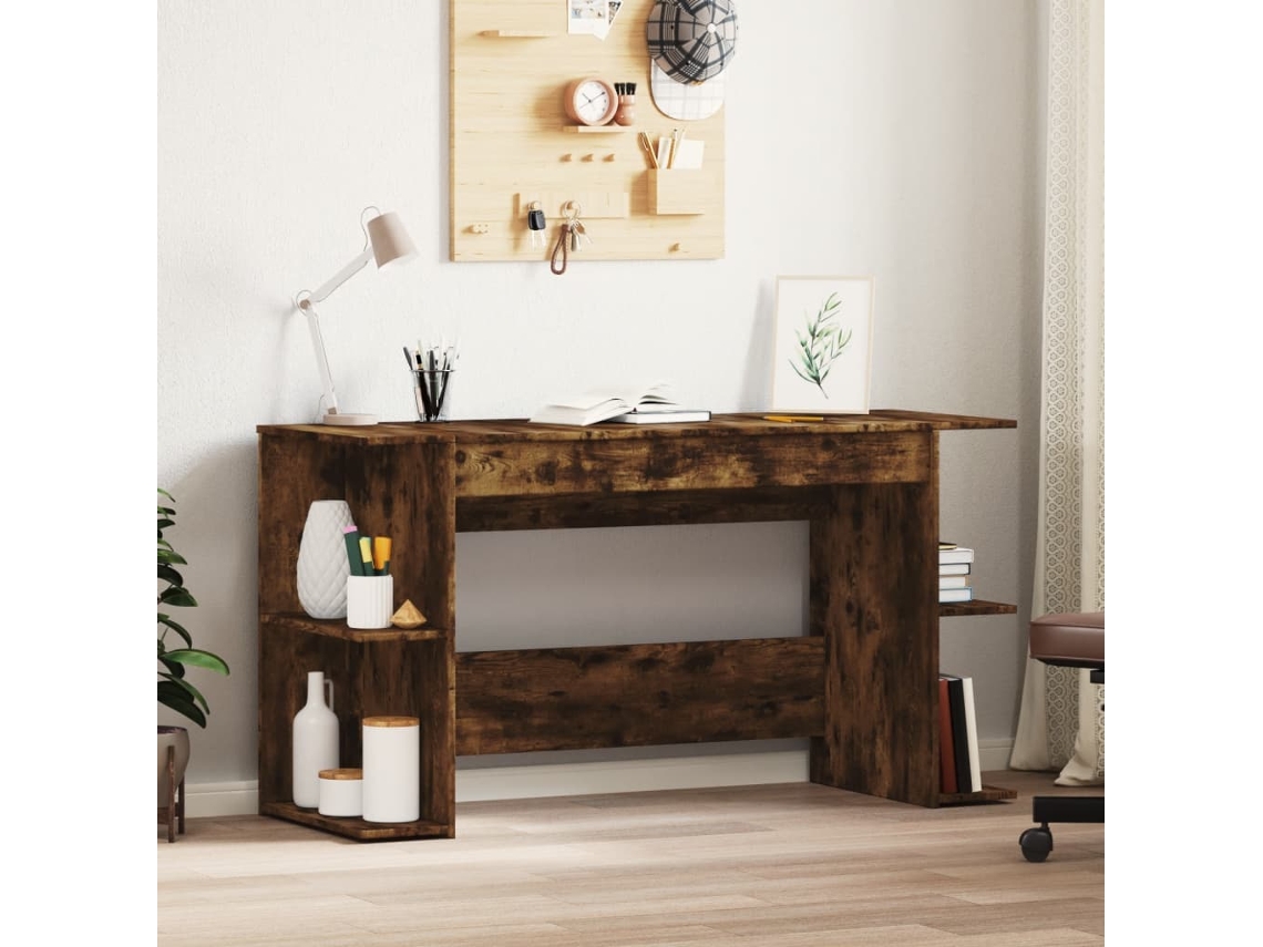 Escritorio madera de ingeniería roble ahumado 140x50x75 cm