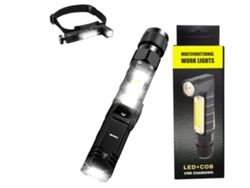 Linterna de mano con antorcha 3 modelos de trabajo súper brillantes Modelo de 5 luces Luz sólida impermeable y a prueba de golpes Negro YEMAESRE