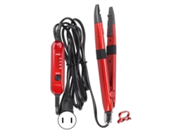 Plancha Para Extensiones De Pelo Ergonómica Con Regulación De Temperatura, Plug Us Rojo 110v