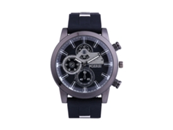 Reloj De Pulsera De Cuarzo Sencillo E Informal Para Hombre Con Correa De Silicona Negra.