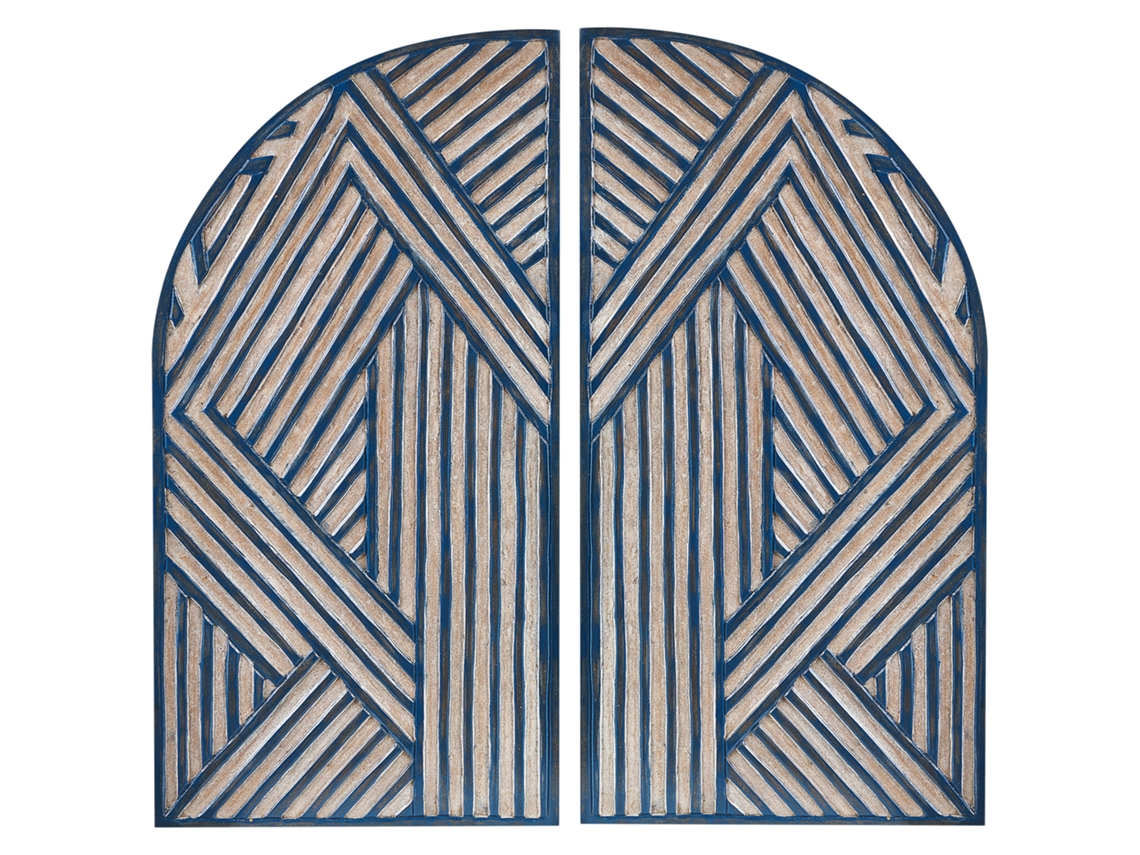 Decoración de pared BELIANI Ogan de MDF Azul 40x2x80