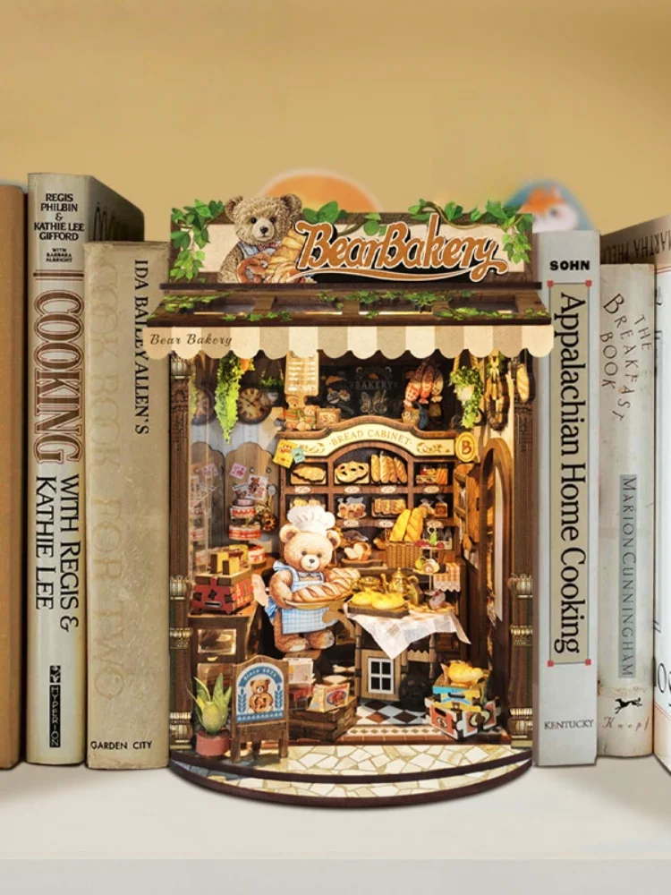 Rincón De Lectura Diy De Little Bear Bakery, Mini Casa De Madera 3d