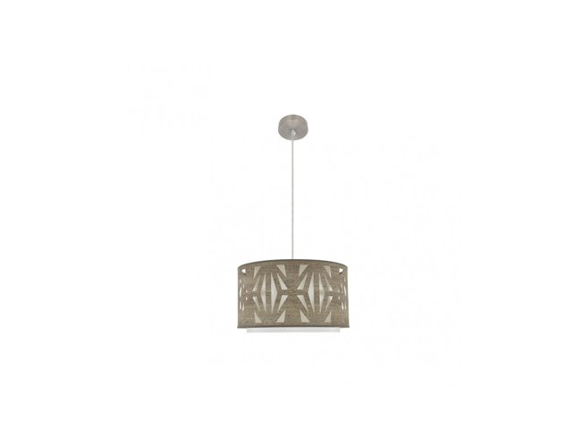 Lámpara colgante Katerina 1xe27 níquel/madera gris Regx40x40 cm Fabrilamp