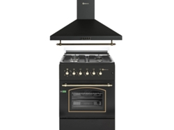Estufa de gas Solthermic® Combo Pack F6s40e5rb con horno eléctrico y extractor de aire de 60