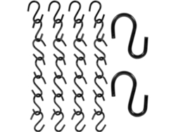150 Miniganchos Forma S Colgar Utensilios, Metal Negro,