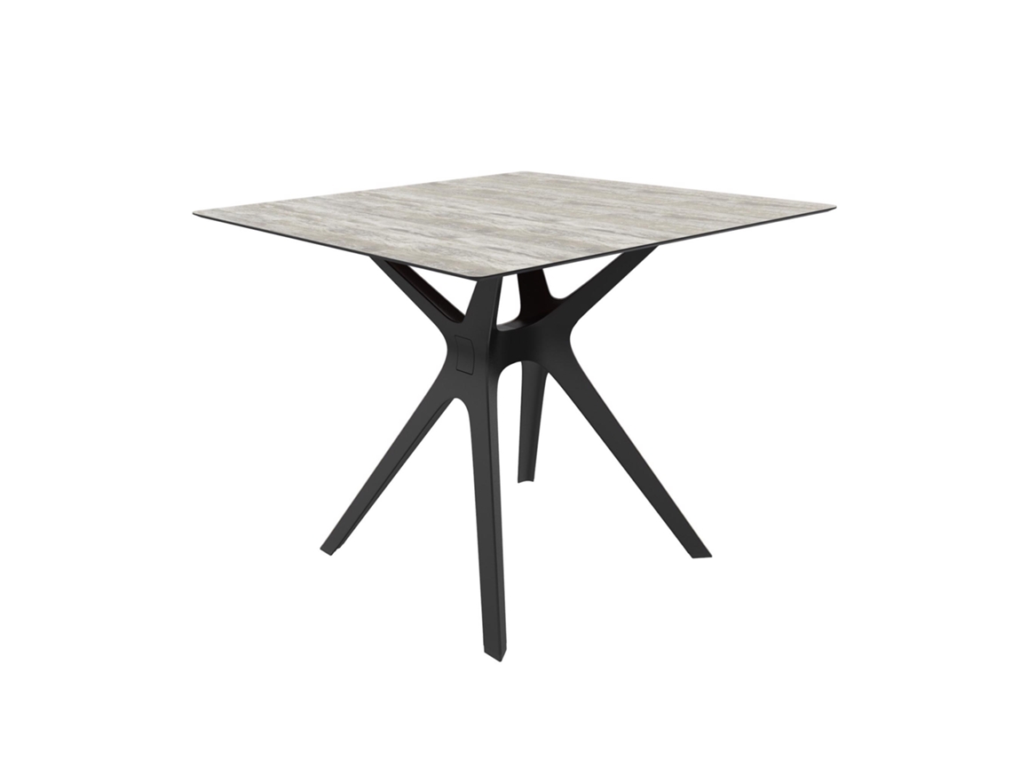 Mesa Cuadrada Interior 90x90 Negro - Madera Lavada Vela S Resol