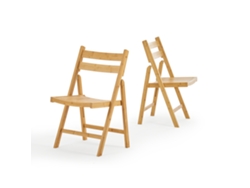 Conjunto de 2 cadeiras dobráveis [EN.CASA] ​​Bambu ótimo para uso interno (78x45x40 cm) - Natural