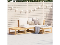 Conjunto de salón de 4 piezas con cojines de acacia y manzano Dkd Home Decor