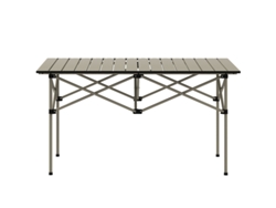 Mesa Camping,plegable,tapa Enrollar,estructura X,aluminio,ligera,2 Personas,khaki
