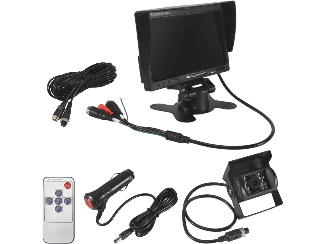 Monitor de cámara de visión trasera AHD para coche, camión, remolque, aparcamiento, 24 V, imagen de marcha atrás, 7 pulgadas, 6 m SFUSHOS