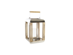 Farola Metal Cristal Plateado 23x23x36cm