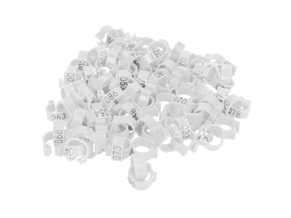 Anillo Reutilizable Para Patas De Paloma, 100 Unidades, Accesorio De Identificación Para Palomas, Plástico Blanco.