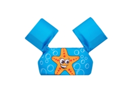 Chaleco salvavidas infantil con soporte para los brazos, diseño de estrella de mar, azul, tallas de 2 a 6 años.