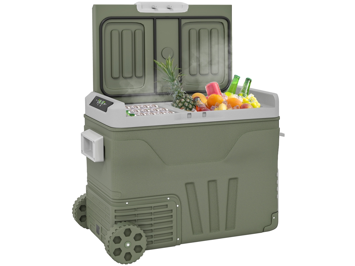 Nevera Portátil Eléctrica 45l Refrigerador De Coche 12v/24v -20℃ A +20 ℃ Con Pantalla Led Táctil 64,5x43,5x53 Cm Verde