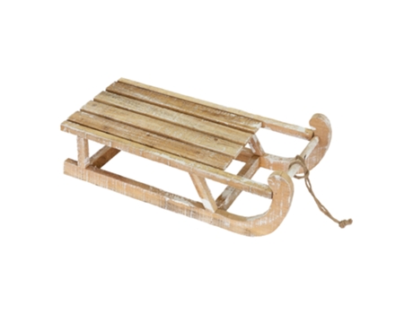 Trineo Deco 50,5x13,5x23,5 cm madera marrón con LED