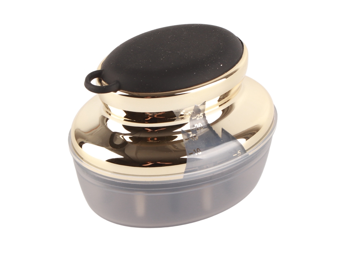 Cepillo de masaje capilar con diseño ergonómico dorado