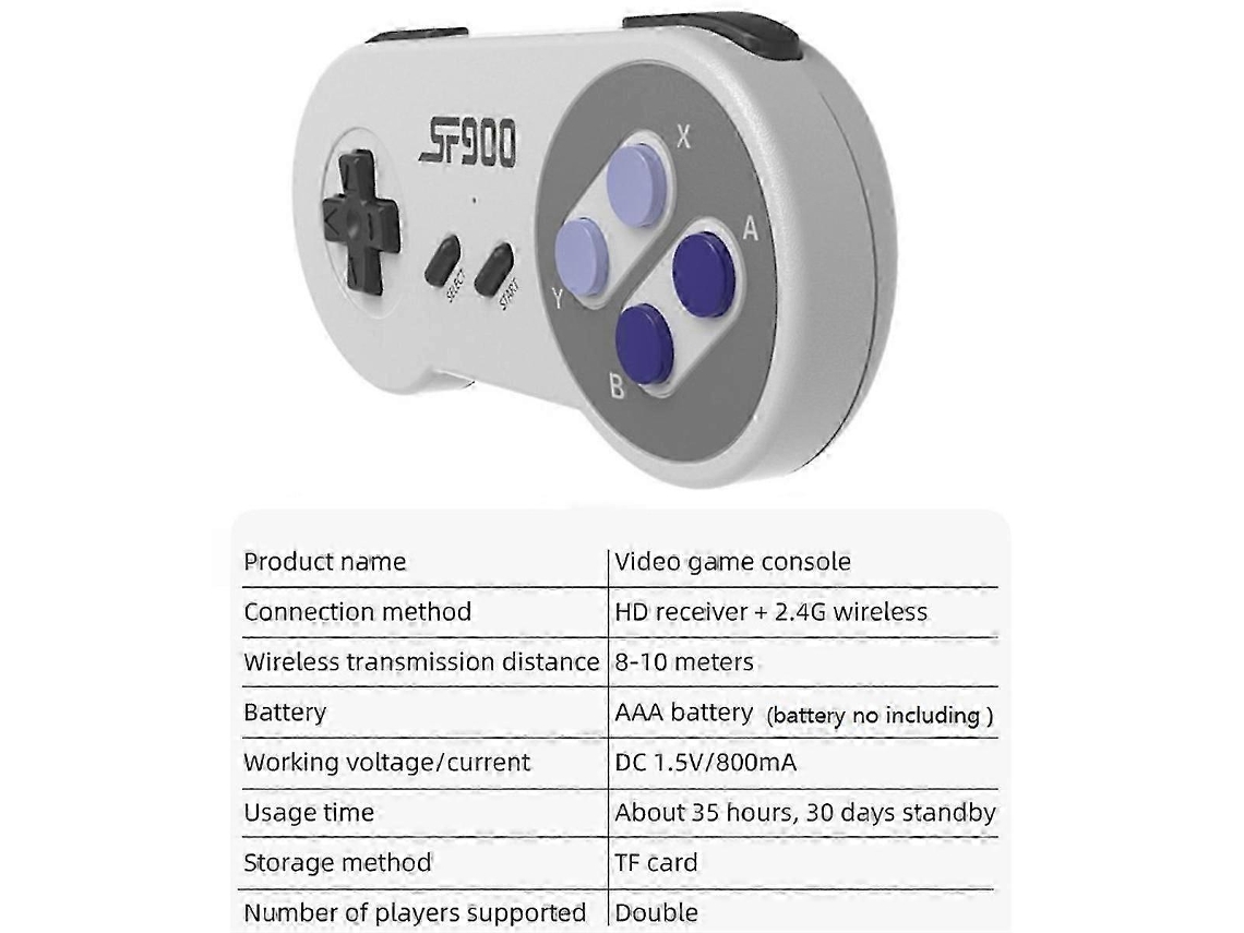 Consola de videojuegos retro SF900 HD Game Stick con 5000 juegos Hengjian