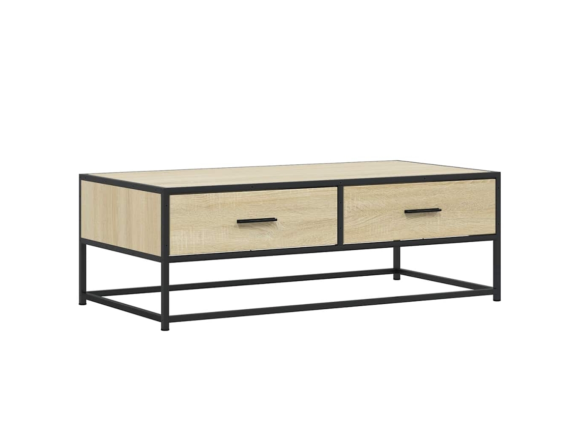 Maison Exclusive - Mesa De Centro Madera Ingeniería Metal Roble Sonoma 100x50x35cm