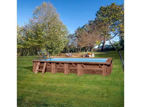Piscina de Acero GRE Imitacion Madera Natural (618x320x130 cm)