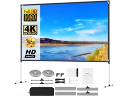Pantalla De Proyección Portátil Para Exteriores De 100 Pulgadas Con Soporte.