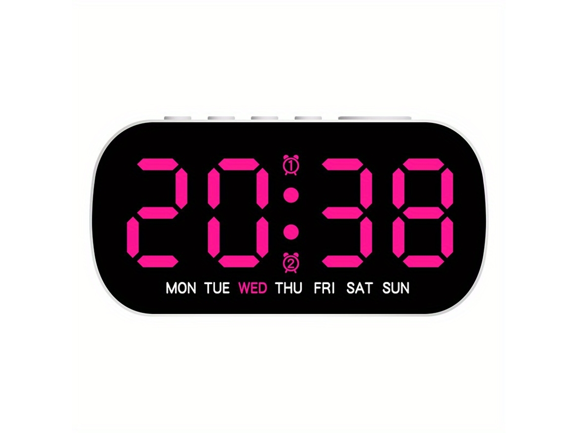 Reloj Despertador Usb Compacto Y Multifuncional Con Pantalla Digital, Doble Alarma, Indicador De Temperatura Y Calendario.