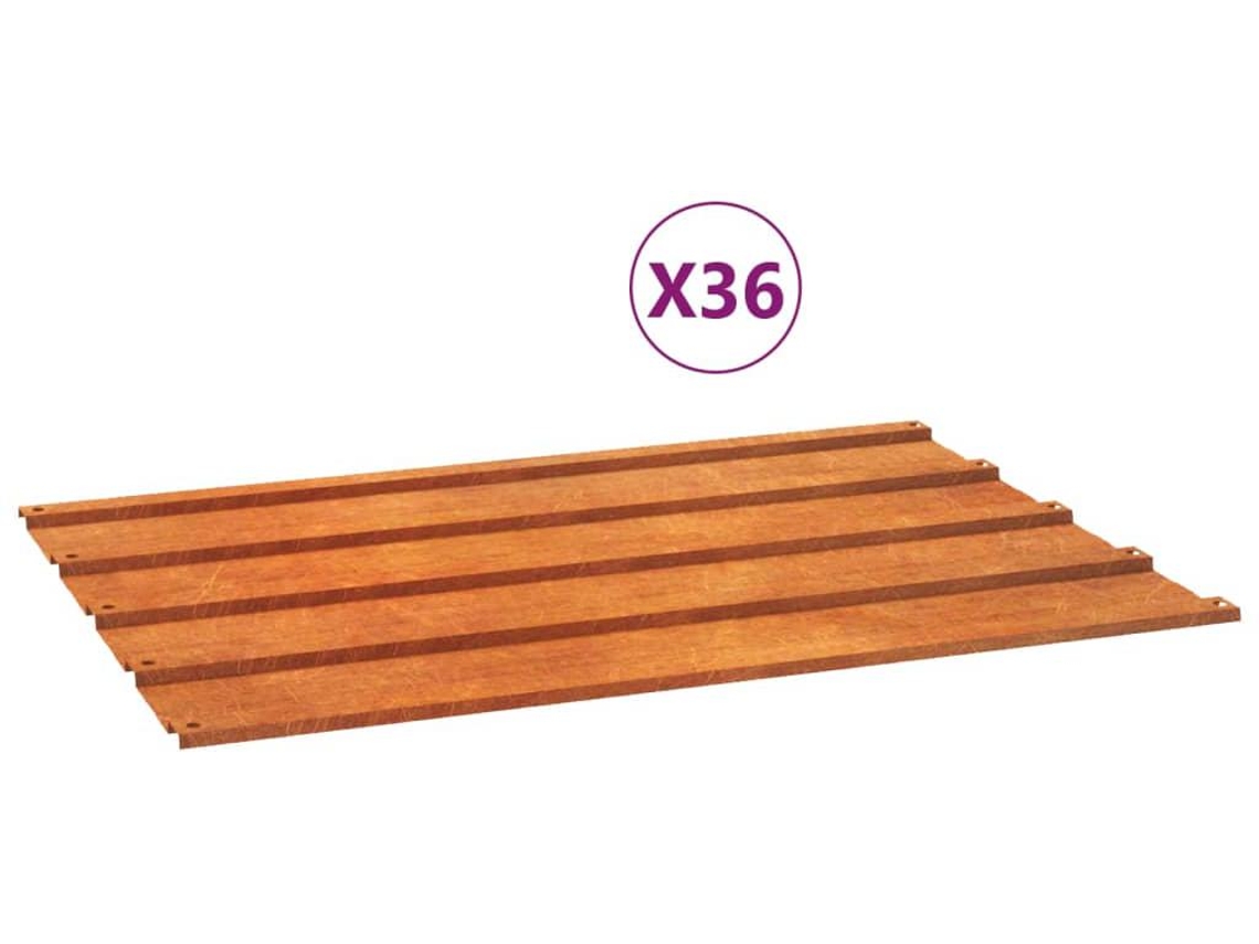Conjunto 36 Paneles de Tejado VIDA XL Acero Corten Oxidado (60x44cm)