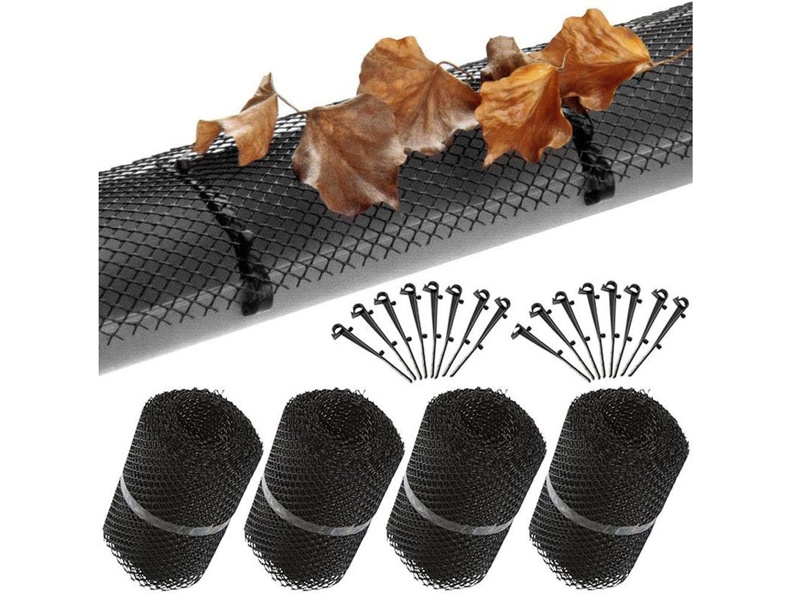 Protectores De Canalones Con 60 Clips De Fijación, 16 Cm X 6 M - Evitan Obstrucciones, Fácil Instalación