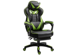 Cadeira Gamer Ergonômica, de Escritório Altura Ajust., Encosto Reclinável com Apoio para os Pés, Apoio de Cabeça, Almofada Lombar.