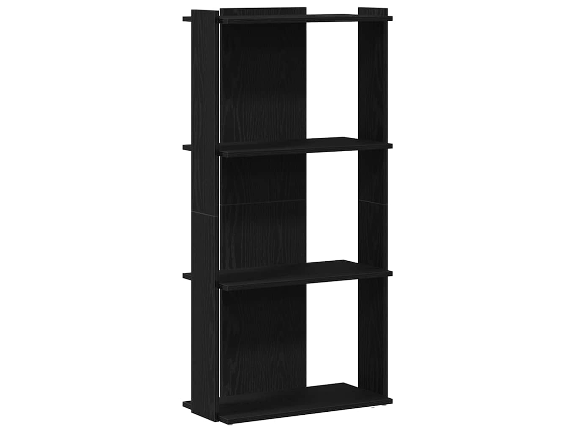 Maison Exclusive - Librería De 3 Estantes Madera De Ingeniería Negro 60x30x120 Cm