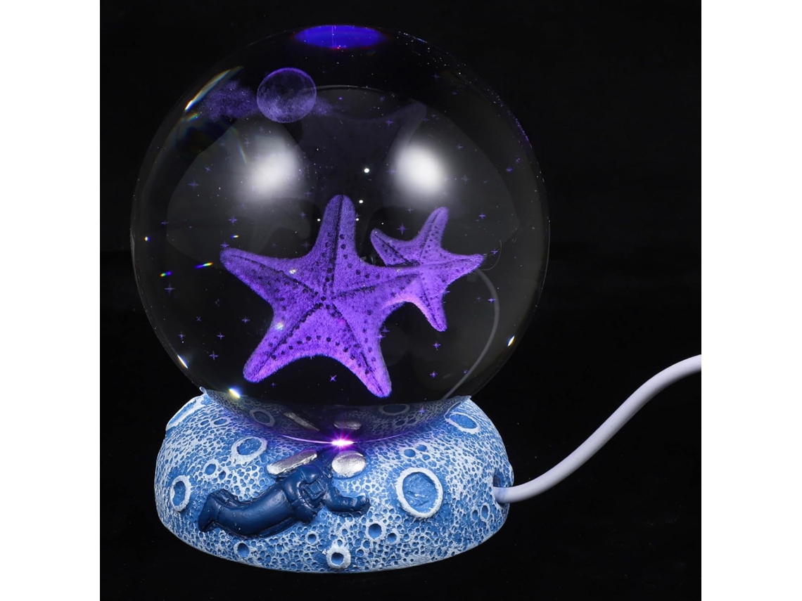 Lámpara De Noche De Cristal, Lámpara De Noche Led Decorativa Con Iluminación Para Dormitorio, Oficina O Mesita De Noche.