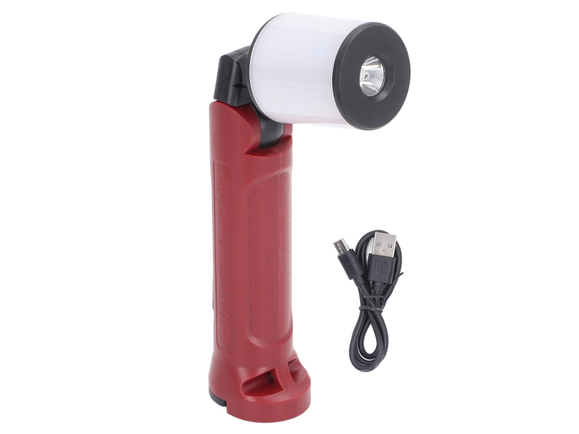 Linterna de trabajo recargable 2026 con base magnética y gancho, LED IPX4, USB-C, 1800 mAh, 5 modos para reparaciones de automóviles y emergencias.