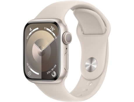 APPLE Watch Series 9 GPS 45 mm Blanco Estrella con Correa Deportiva Blanco Estrella (Talla: M/L)