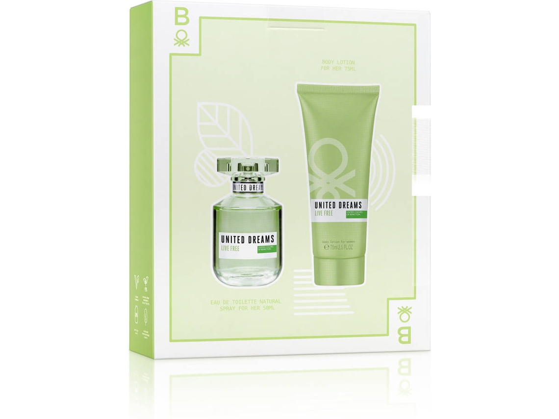 Cofre BENETTON UD Live Free Woman Eau de Toilette (50 ml)