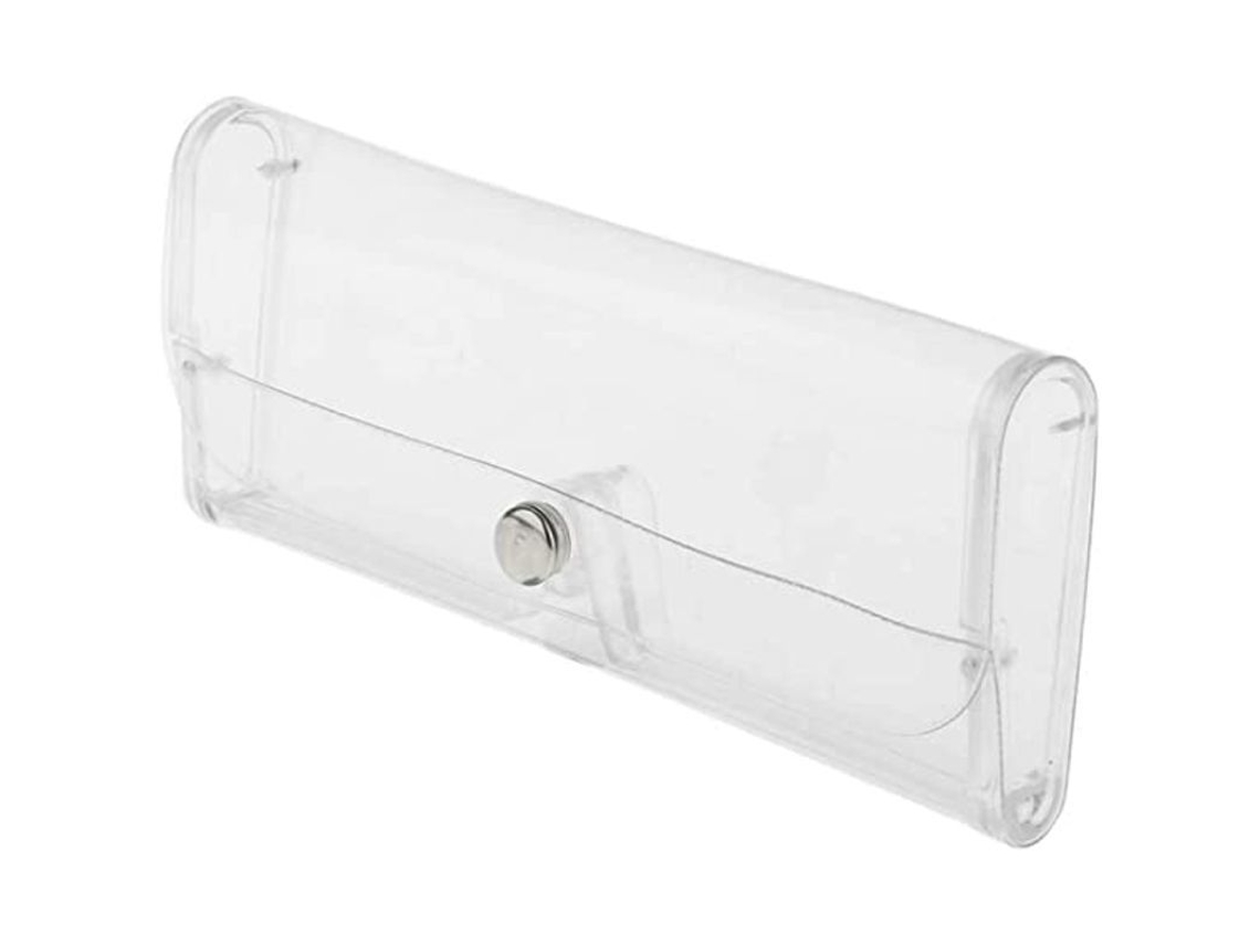 5 Unidades De Estuches De Plástico Transparente Para Gafas Con Cierre A Presión.
