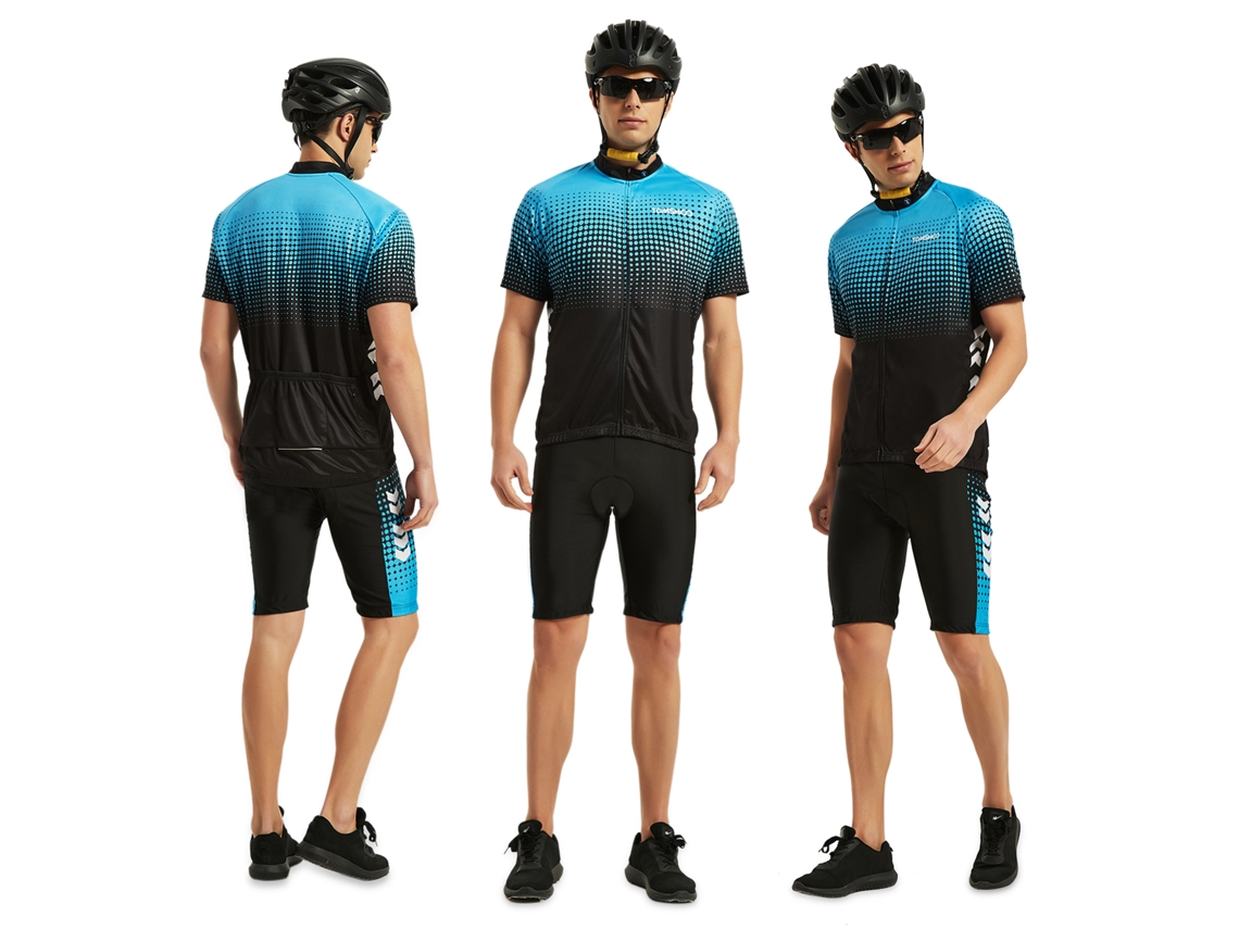 Conjunto De Ropa De Ciclismo Para Hombre Con Maillot Y Culotte Con Espuma 5d Transpirable Y De Secado Rápido.