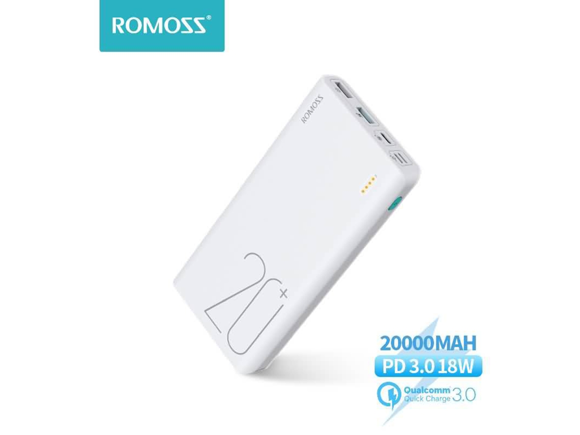 Batería Externa Romoss Sense 6+ (carga Rápida Bidireccional Pd3.0, Capacidad 20000mah)