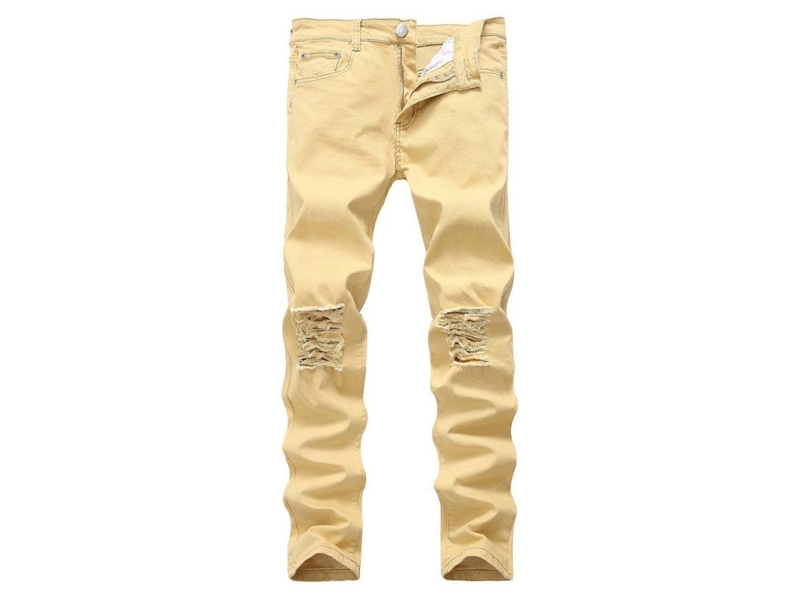 Pantalones Vaqueros De Tallas Grandes Para Hombre (26-42), Elásticos, Con Rotos, Estilo Casual Clásico, Verano 2023