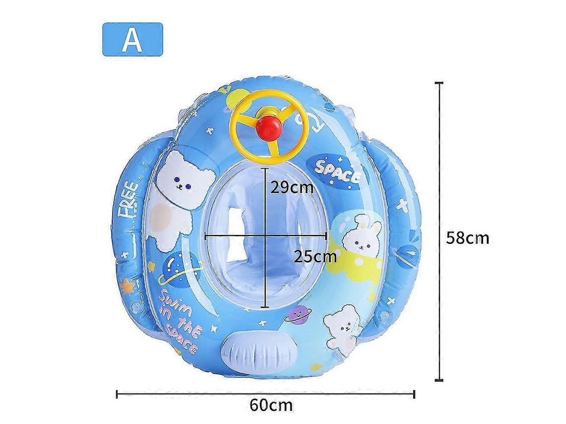 Flotador De Coche Accesorios De Natación Inflable Anillo De Natación Para Niños Círculo De Bebé Caricatura Flotante Volante De Sonido Asiento Wiuos