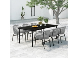Juego de comedor de jardín de 7 piezas gris Dkd Home Decor