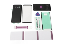 Cubierta De Cristal Trasero + Lente De Cristal Frontal Con Herramientas Para Galaxy S8 Negro