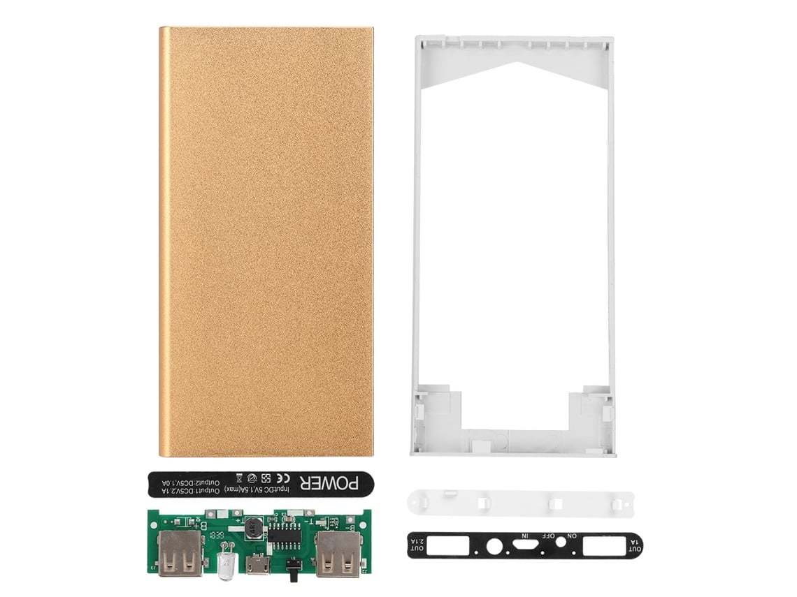 Kit De Carcasa Para Power Bank (carga Portátil, Protección De Batería) Oro Mate Del Libro Del Cielo