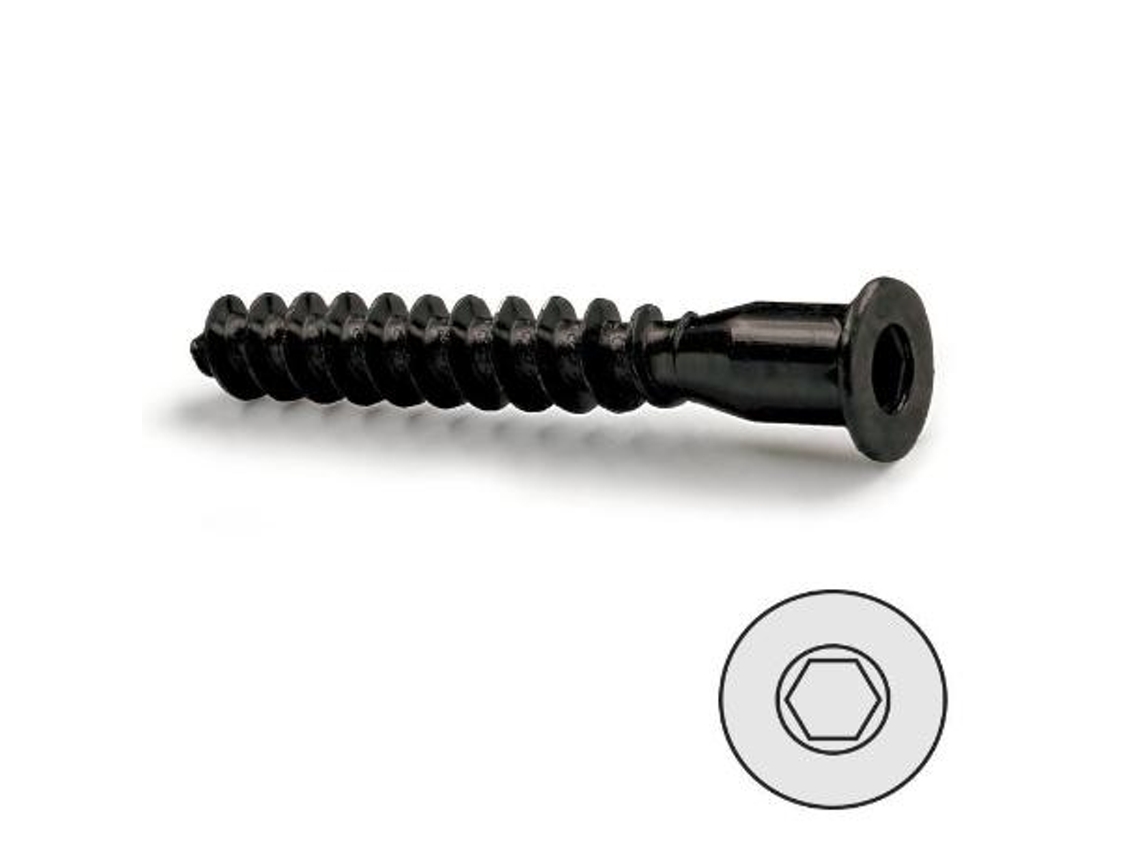 Tornillo autorroscante rosca madera, allen pavonado 7-50 cabeza plana con punta