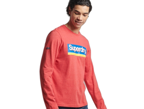 Camiseta para Hombre SUPERDRY (L - Algodón - Rojo)