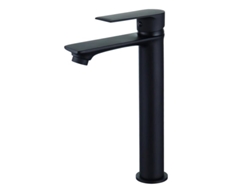 Grifo De Lavabo Elevado Con Repisa 20 En Latón Negro Colección Céphise