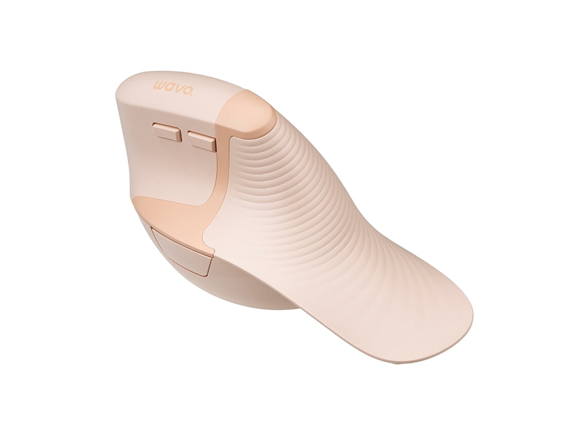 Ratón inalámbrico ergonómico Bluetooth Bestvite, modo dual, silencioso y recargable, rosa