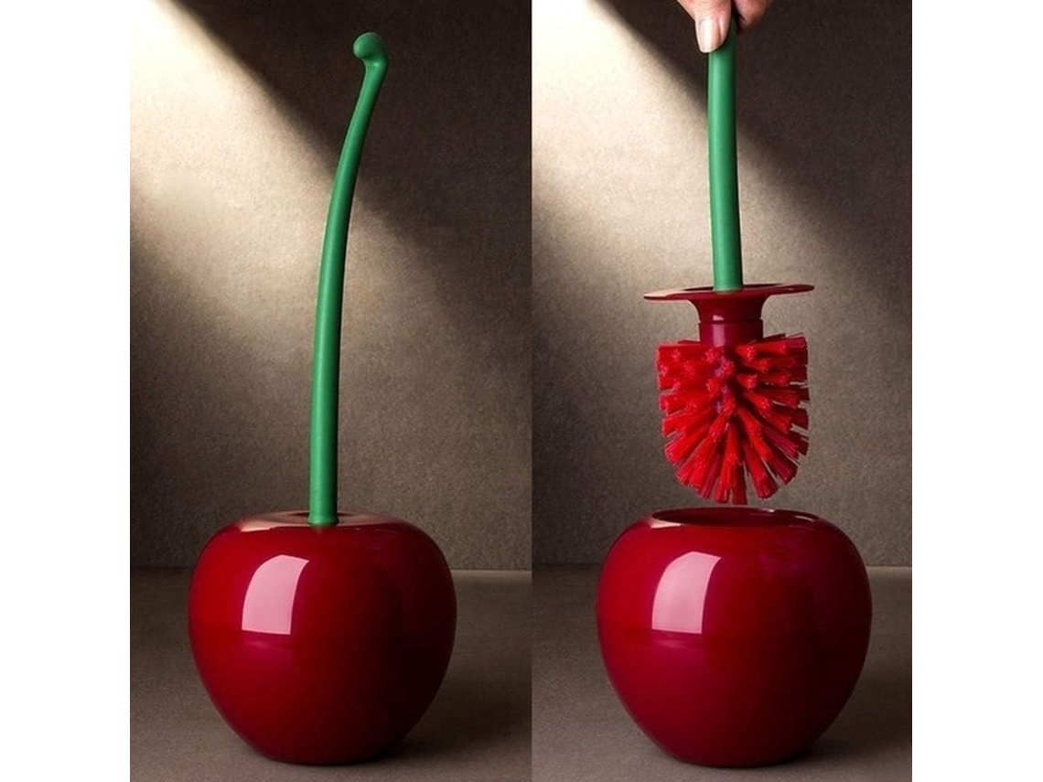 Juego de escobilla de baño con forma de cereza, material de primera calidad para un almacenamiento cómodo en diversos espacios, incluidos apartamentos y condominios.
