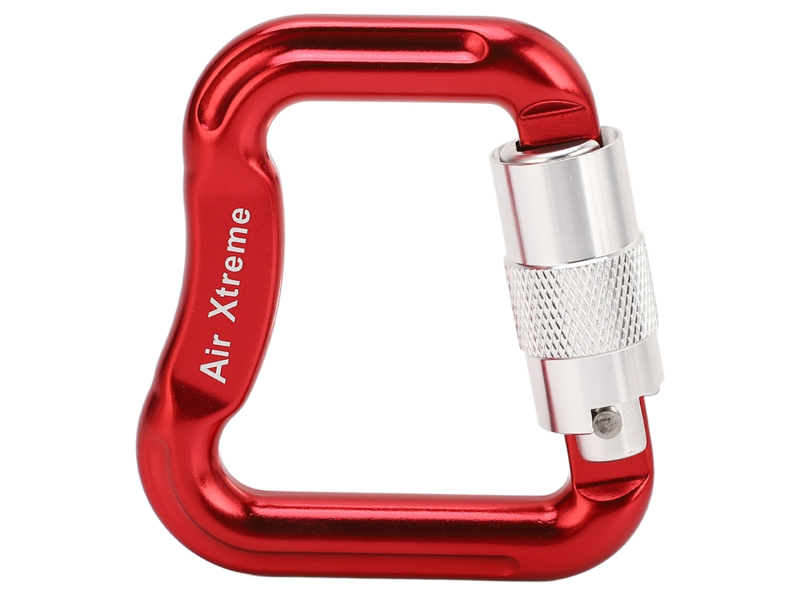 Gancho Ligero De Escalada En Roca Con Forma De D De 20 Kn Con Bloqueo Automático Para Escalada En Roca Y Montañismo - Rojo