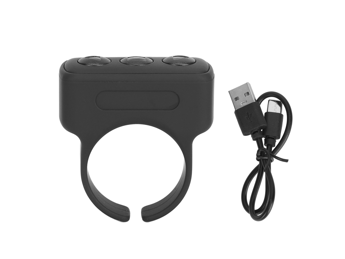 2026 controle Remoto Bluetooth Recarregável para Telefone: Gira Páginas, Grava Vídeos, Selfie, Clicker Preto