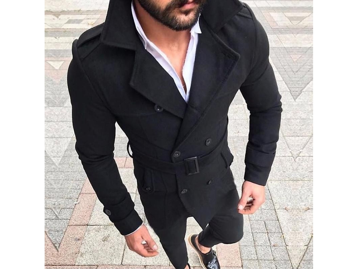 2026-chaqueta De Negocio Para Hombre Abrigo Trench Exterior Talla Asiática Material Mezcla De Algodón