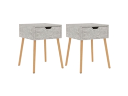 Juego de 2 mesitas de noche en madera gris cemento - MAISON EXCLUSIVE